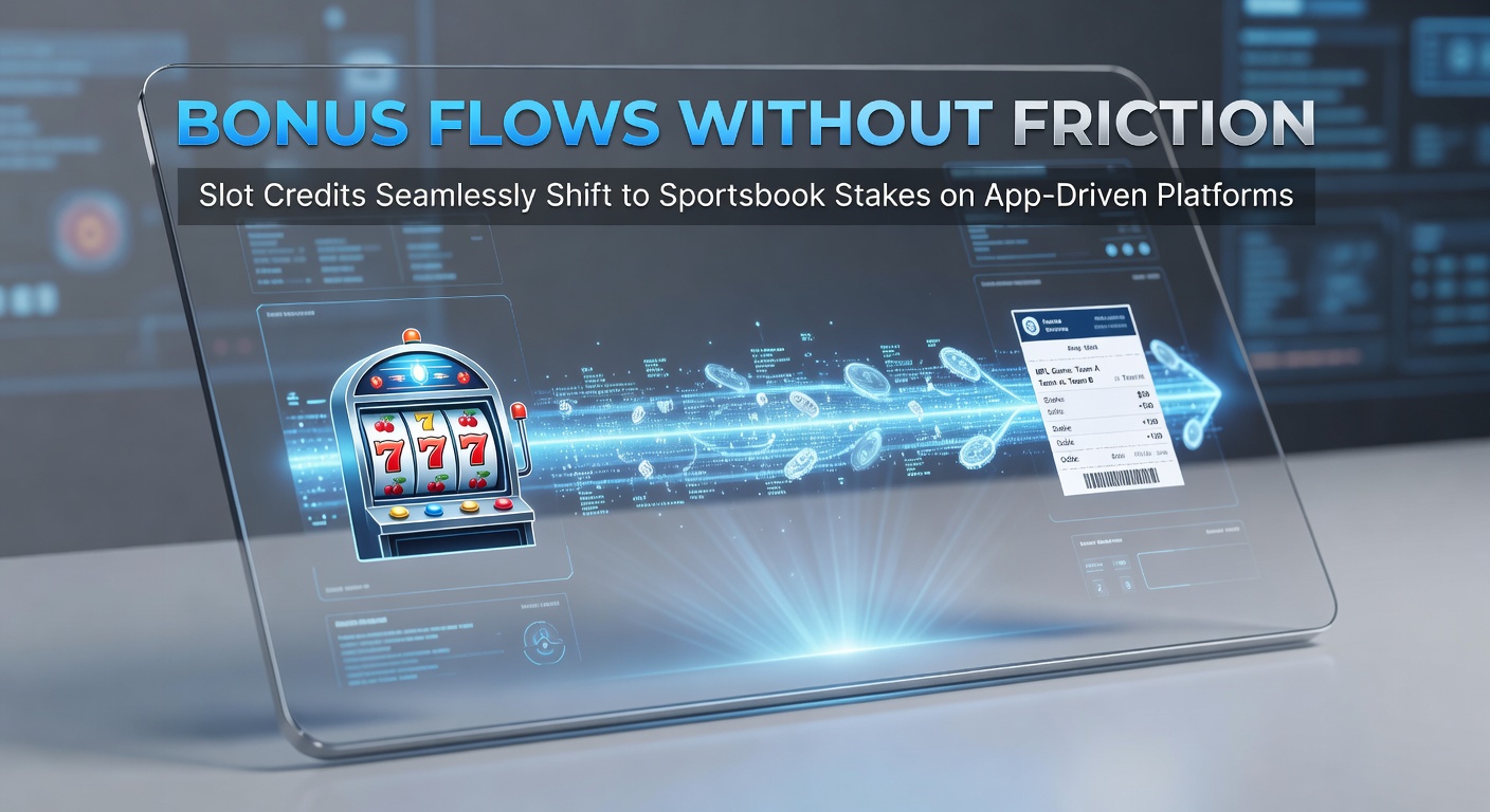 Mobile app screen showing slot game winnings transferring seamlessly to a sportsbook betting slip