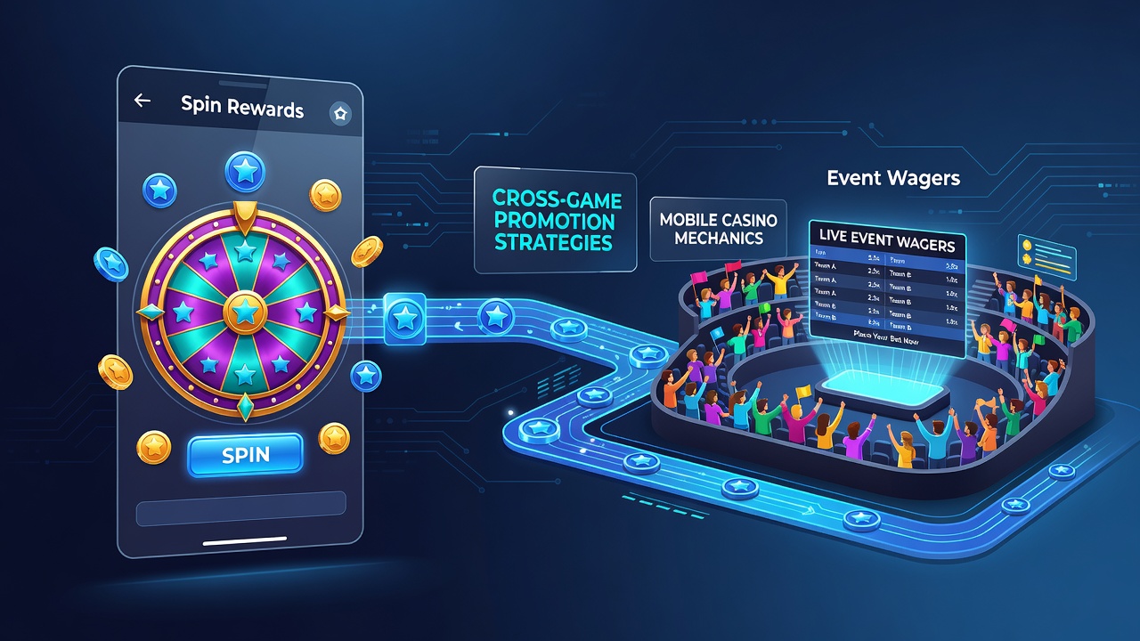 Mobile casino interface showing slot rewards transitioning into event wager options on a smartphone screen