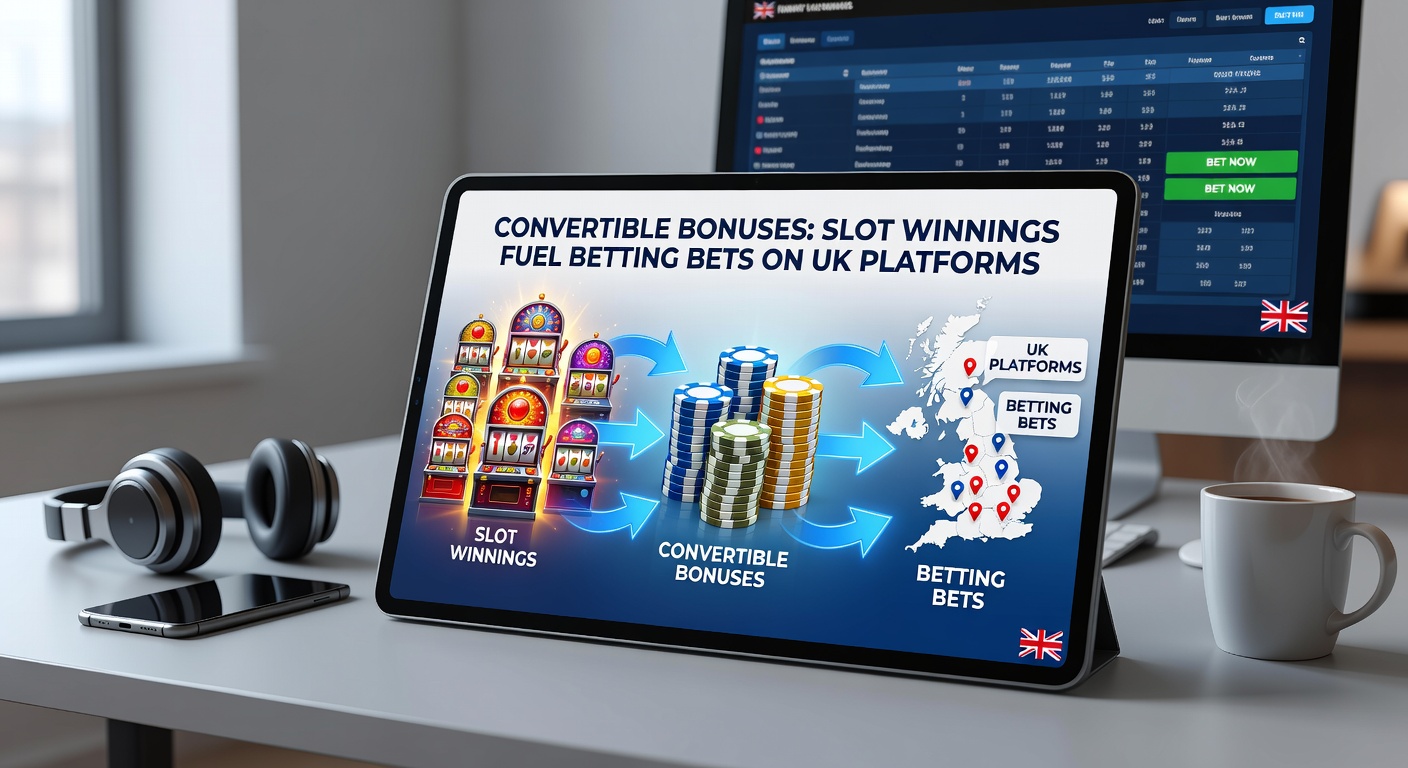 Dynamic graphic showing slot jackpot exploding into a cascade of sports betting slips and odds boards on a sleek UK mobile app screen