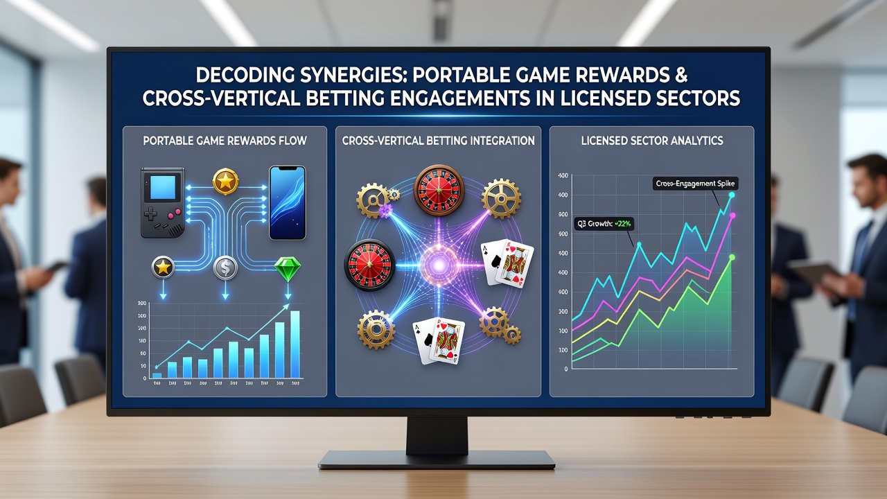 Cross-vertical betting dashboard illustrating reward flow from mobile slots to sports wagers