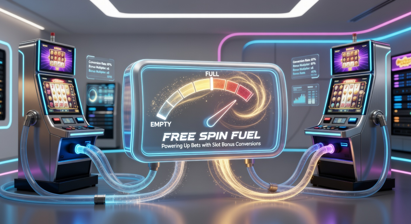 Dynamic graphic of free spin winnings morphing into sports betting slips amid exploding jackpot symbols and wager trackers