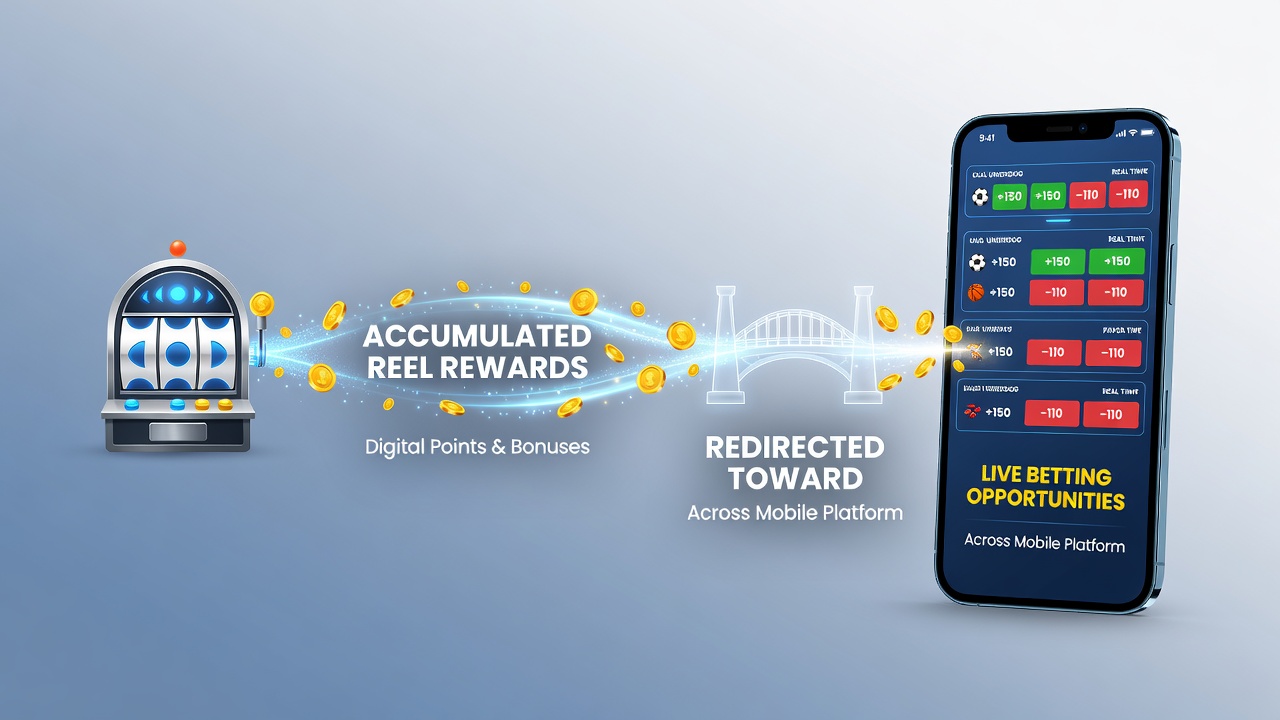 Close-up of a British mobile betting app illustrating reward balance transfer from slots to live sports wagering options