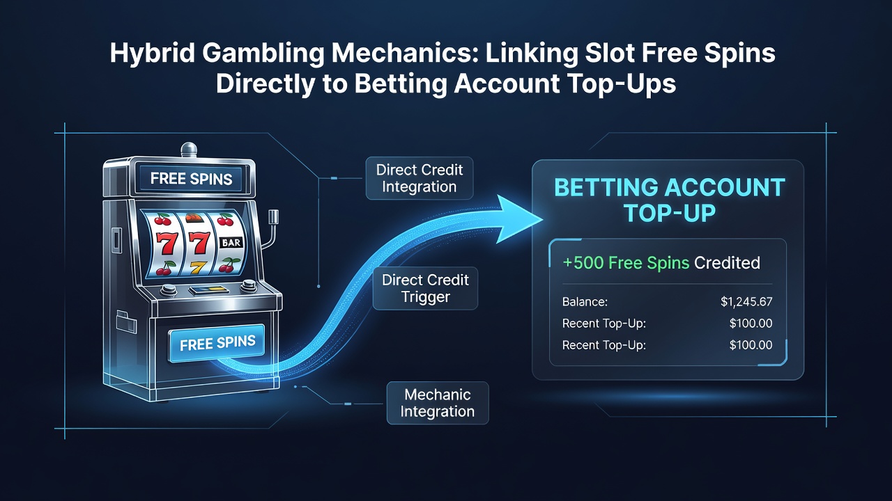Diagram showing the flow from betting deposit to slot free spins allocation