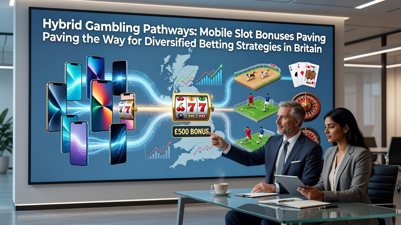Illustration of mobile slot games transitioning to diversified betting options on UK platforms