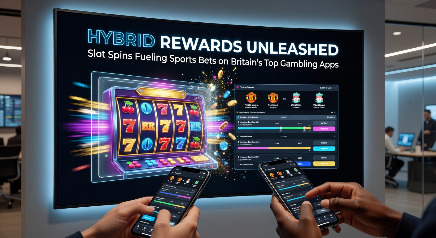 Mobile phone displaying a hybrid reward notification: slot spin win converting to sports bet credit amid live match odds