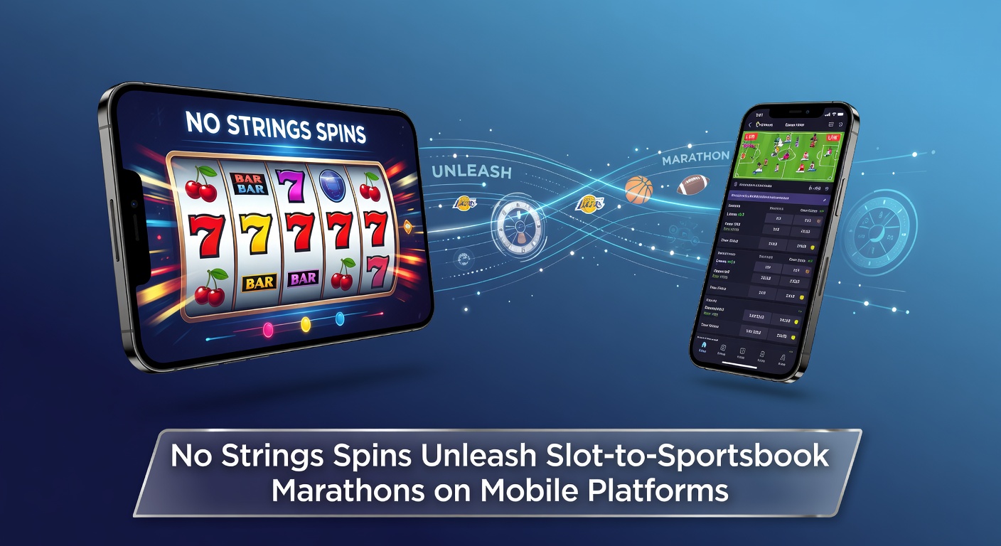 Vibrant mobile screen showing slot reels spinning into sportsbook odds, symbolizing seamless bonus transitions on gambling apps