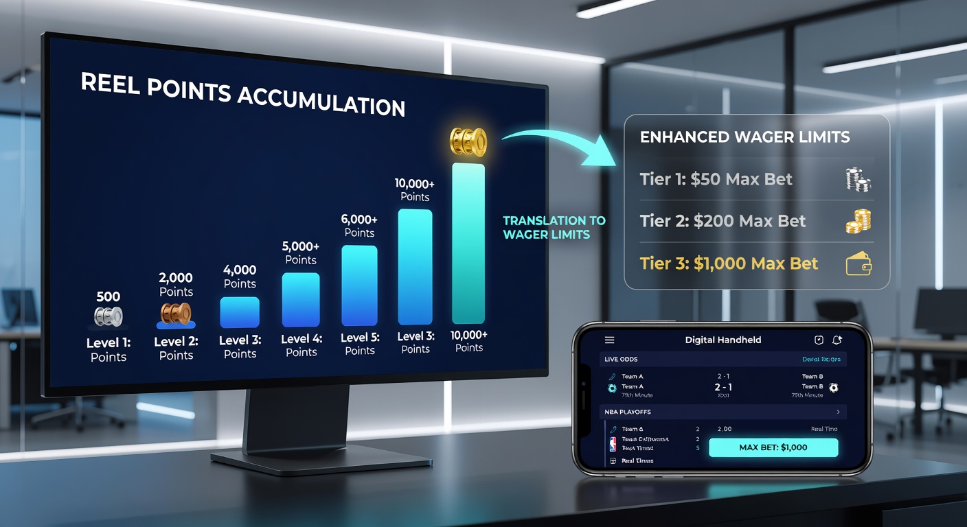 Close-up view of a smartphone showing synced reel points balance and increased sports betting limits