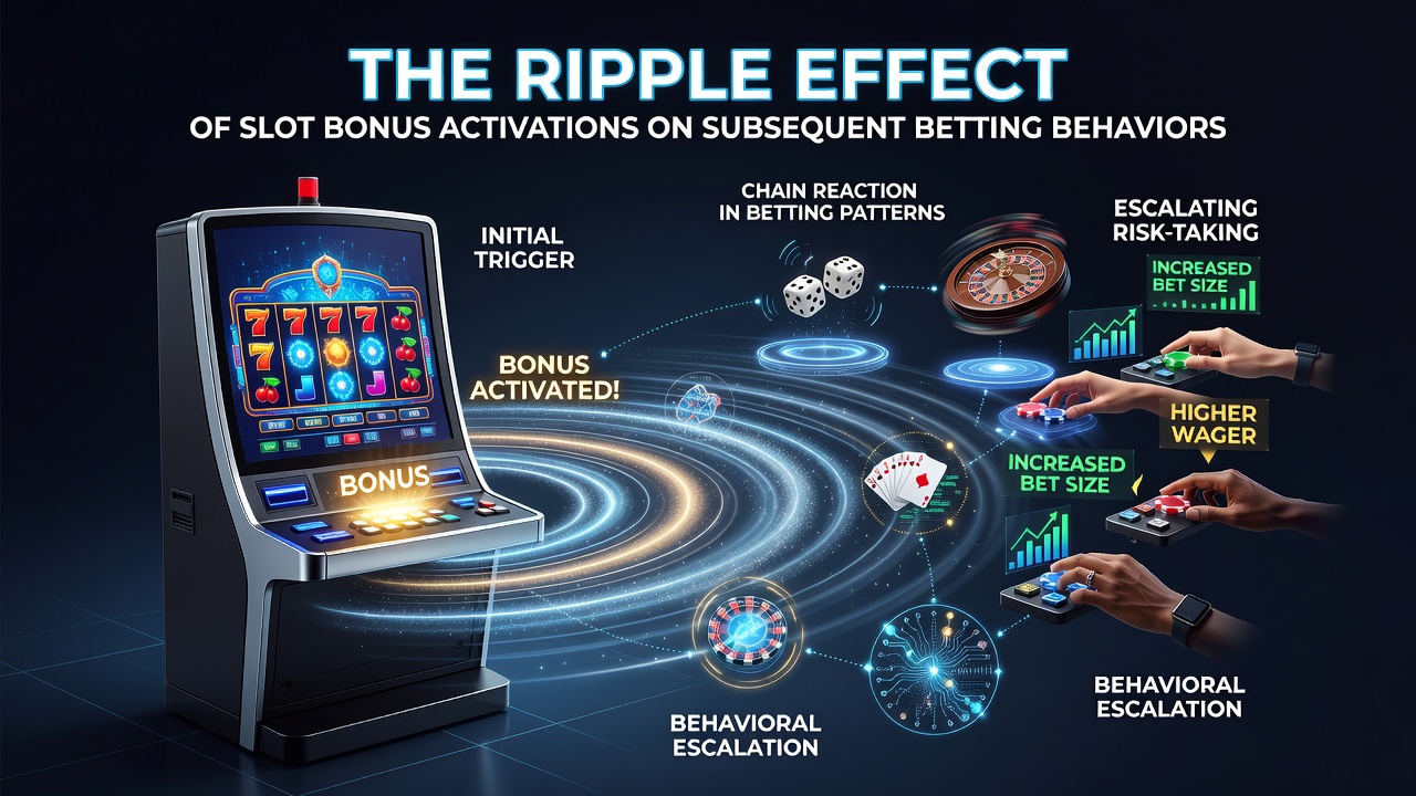 Visual representation of slot bonus activations flowing into diverse betting patterns across digital platforms